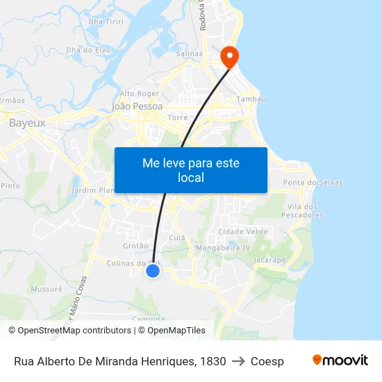 Rua Alberto De Miranda Henriques, 1830 to Coesp map