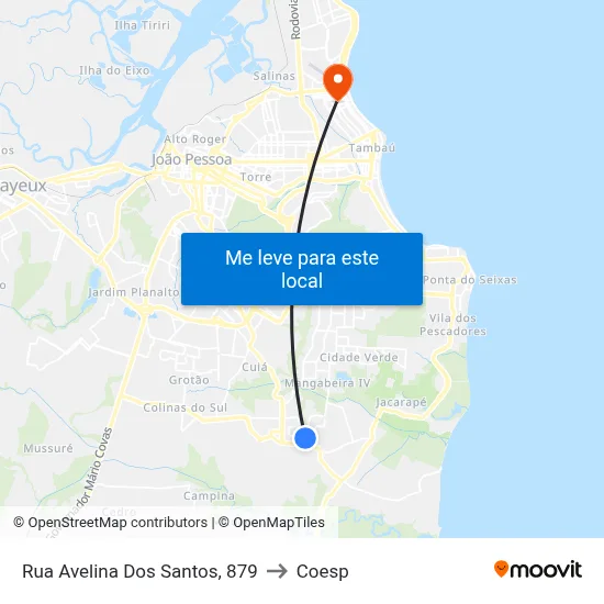 Rua Avelina Dos Santos, 879 to Coesp map