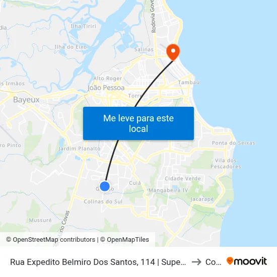 Rua Expedito Belmiro Dos Santos, 114 | Supermercado Mendonça to Coesp map