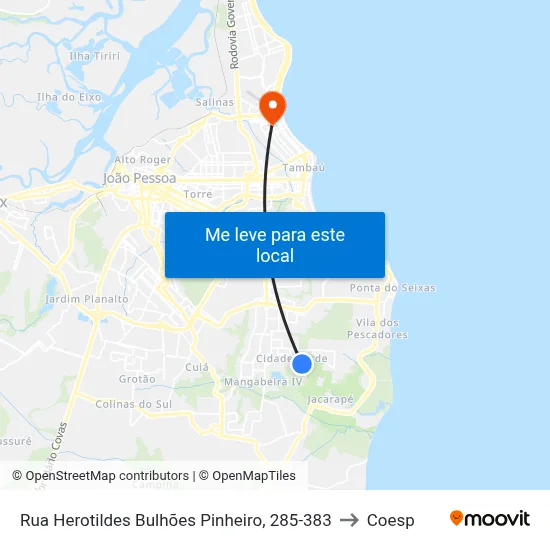 Rua Herotildes Bulhões Pinheiro, 285-383 to Coesp map