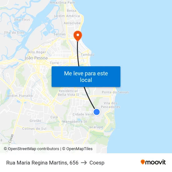 Rua Maria Regina Martins, 656 to Coesp map