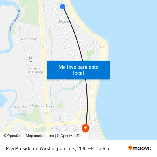 Rua Presidente Washington Luís, 209 to Coesp map