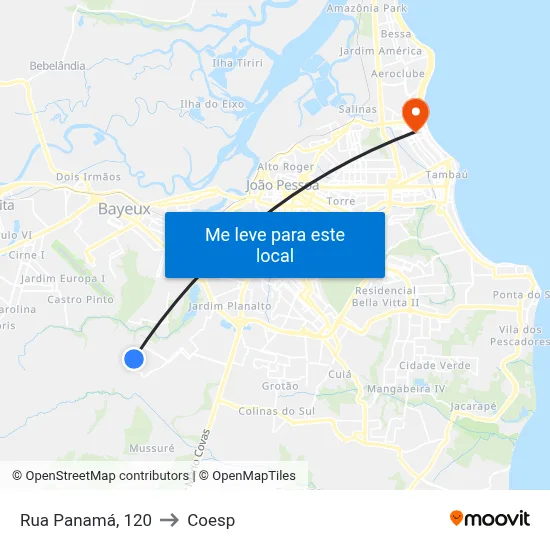 Rua Panamá, 120 to Coesp map