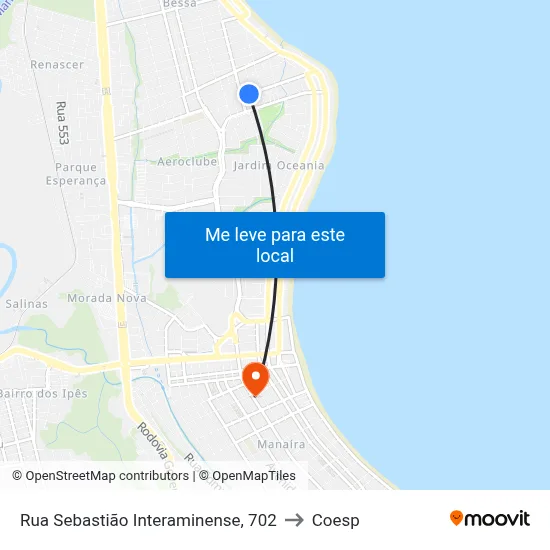 Rua Sebastião Interaminense, 702 to Coesp map