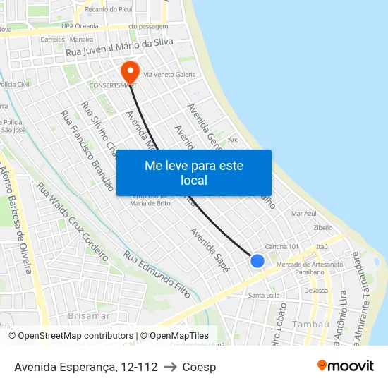 Avenida Esperança, 12-112 to Coesp map