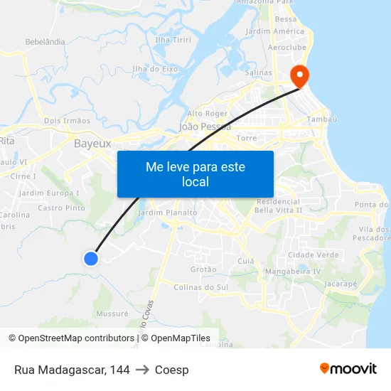 Rua Madagascar, 144 to Coesp map