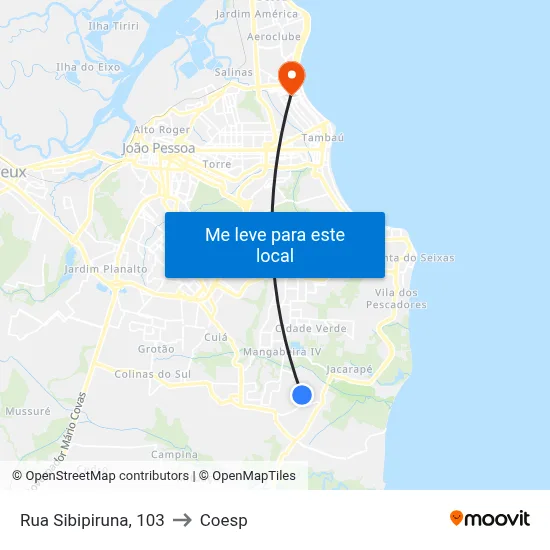 Rua Sibipiruna, 103 to Coesp map
