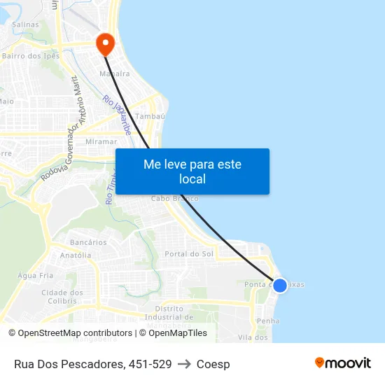 Rua Dos Pescadores, 451-529 to Coesp map