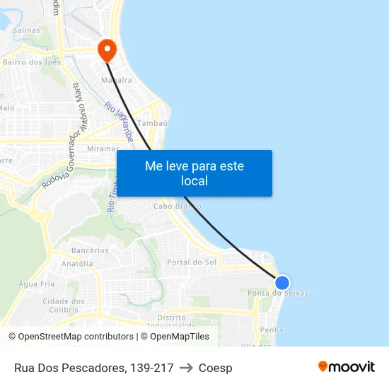 Rua Dos Pescadores, 139-217 to Coesp map