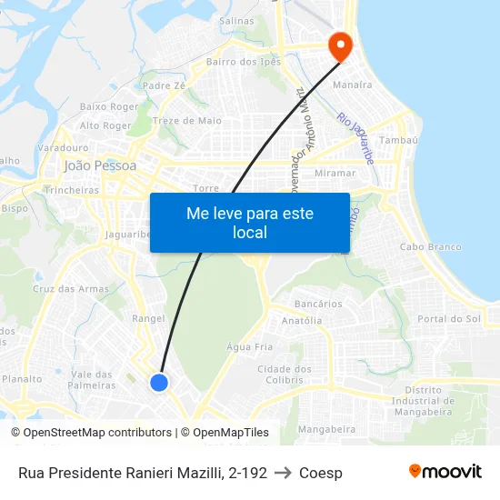 Rua Presidente Ranieri Mazilli, 2-192 to Coesp map