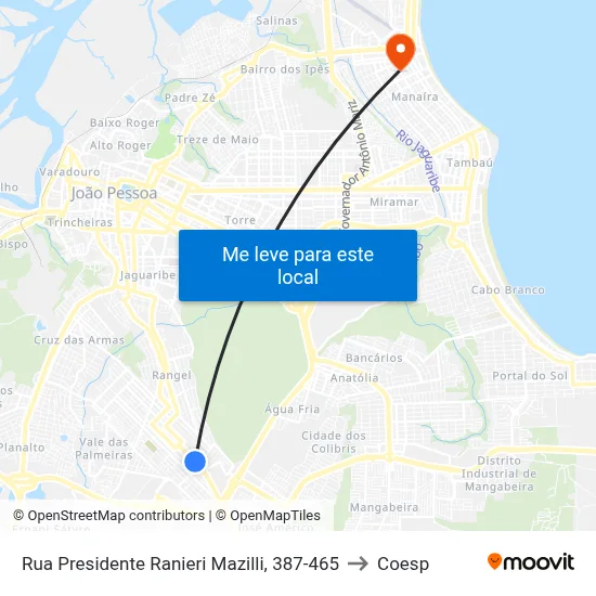 Rua Presidente Ranieri Mazilli, 387-465 to Coesp map
