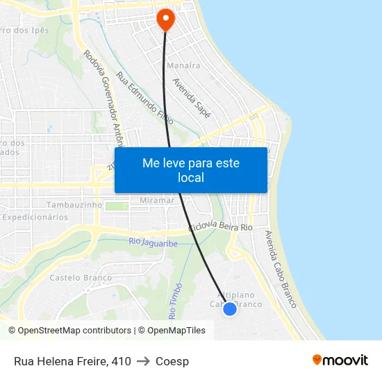 Rua Helena Freire, 410 to Coesp map