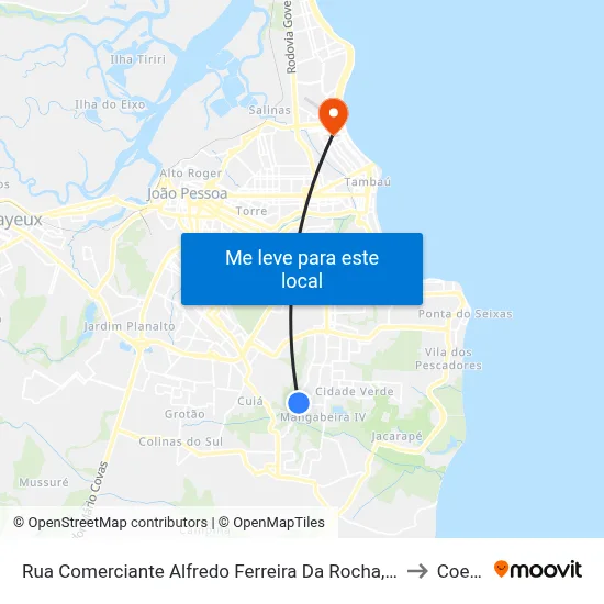 Rua Comerciante Alfredo Ferreira Da Rocha, 2505 to Coesp map