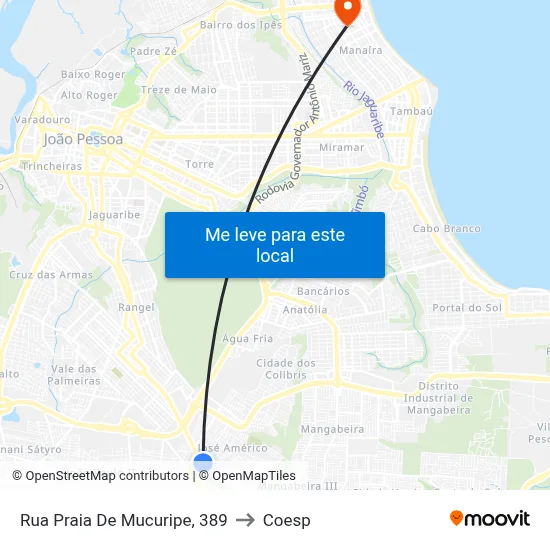 Rua Praia De Mucuripe, 389 to Coesp map