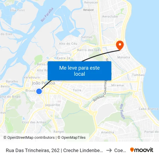 Rua Das Trincheiras, 262 | Creche Lindenbergh to Coesp map