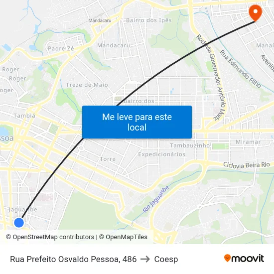 Rua Prefeito Osvaldo Pessoa, 486 to Coesp map