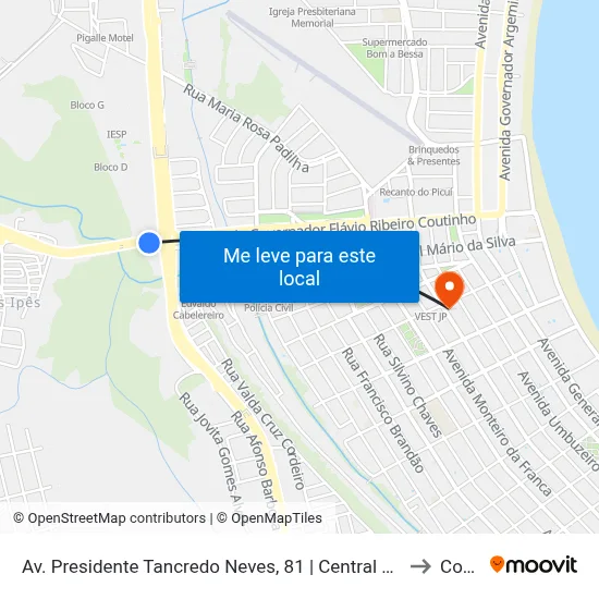 Av. Presidente Tancredo Neves, 81 | Central Da Construção to Coesp map