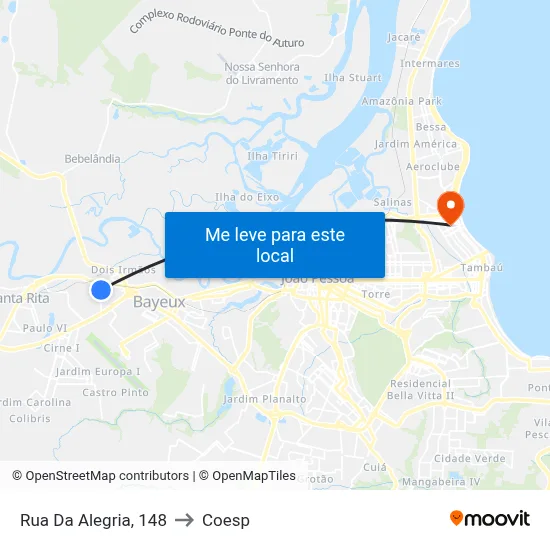 Rua Da Alegria, 148 to Coesp map