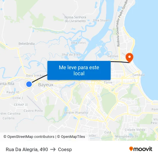 Rua Da Alegria, 490 to Coesp map