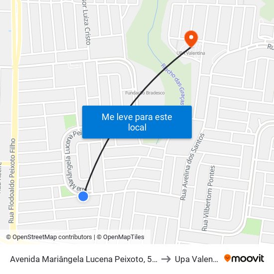 Avenida Mariângela Lucena Peixoto, 510-538 to Upa Valentina map