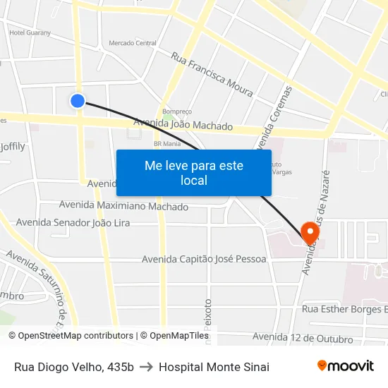 Rua Diogo Velho, 435b to Hospital Monte Sinai map
