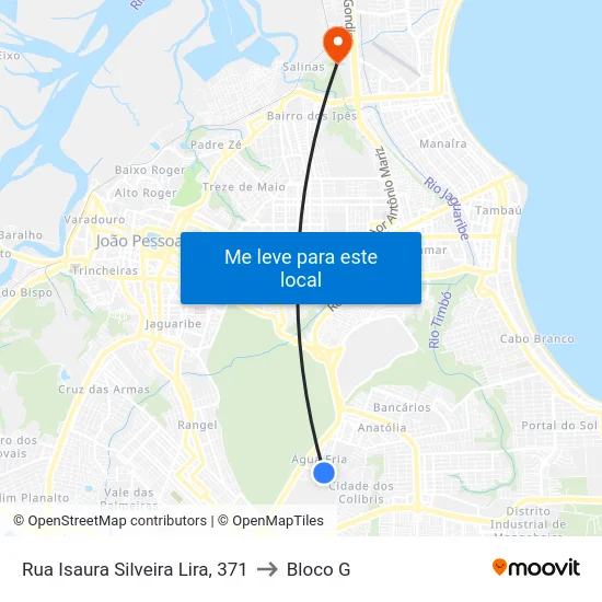 Rua Isaura Silveira Lira, 371 to Bloco G map