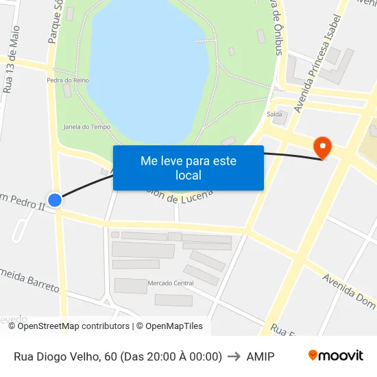 Rua Diogo Velho, 60 (Das 20:00 À 00:00) to AMIP map
