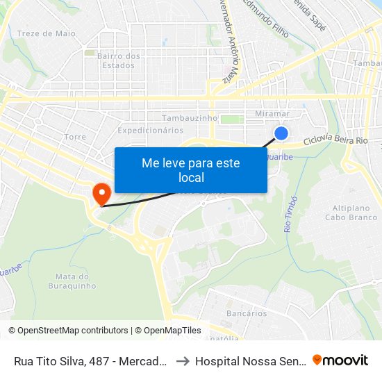 Rua Tito Silva, 487 - Mercado Público De Miramar to Hospital Nossa Senhora das Neves map