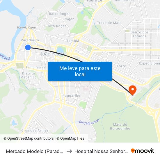 Mercado Modelo (Parada Até As 19h) to Hospital Nossa Senhora das Neves map
