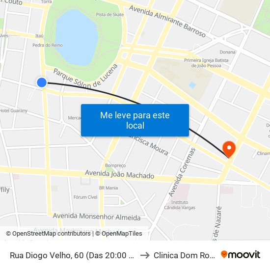 Rua Diogo Velho, 60 (Das 20:00 À 00:00) to Clinica Dom Rodrigo map