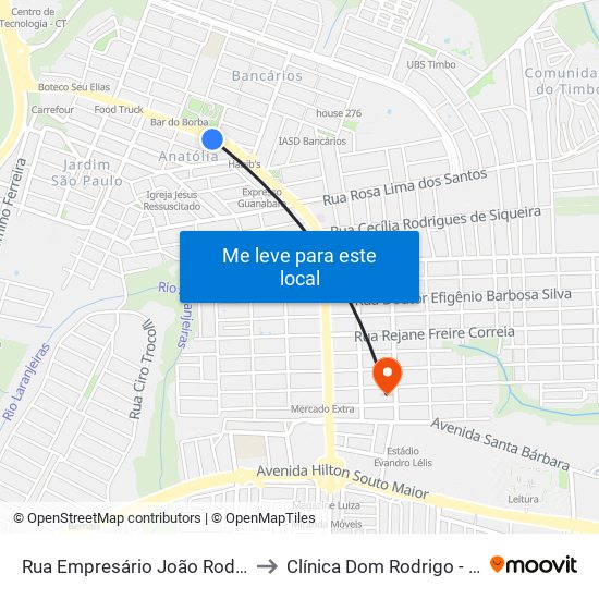 Rua Empresário João Rodrigues Alves, 796 | Shopping Sul to Clínica Dom Rodrigo - Ambulatório De Cardiologia map