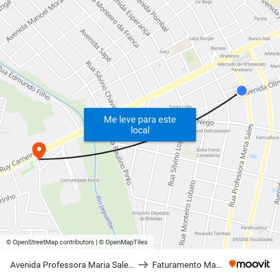 Avenida Professora Maria Sales, 142-178 to Faturamento Magnetom map