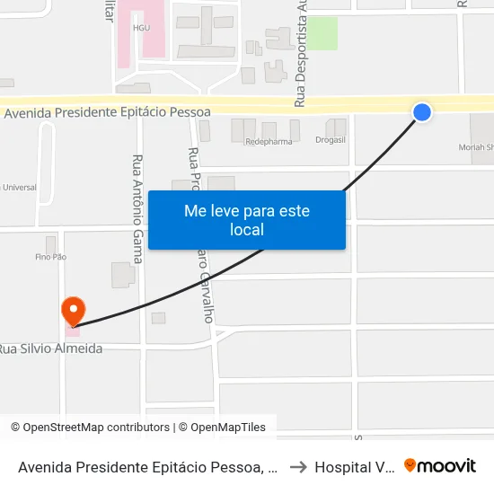 Avenida Presidente Epitácio Pessoa, 2472 - Gvt to Hospital Visão map