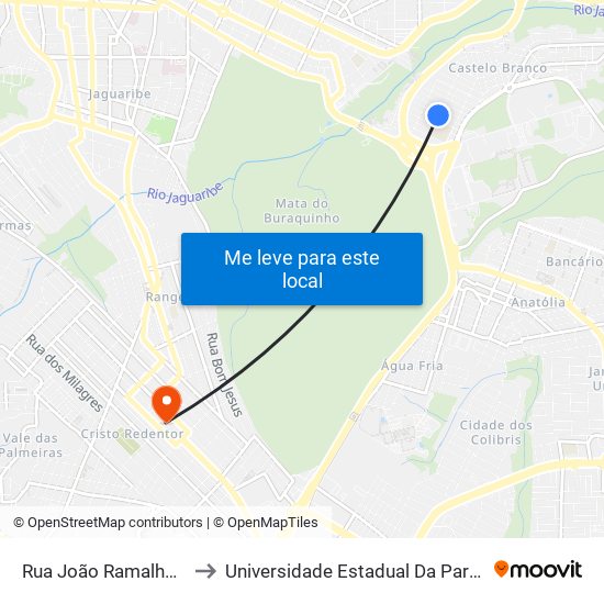 Rua João Ramalho Leite, 267 to Universidade Estadual Da Paraíba - Campus V map
