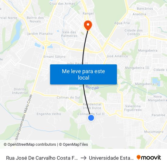 Rua José De Carvalho Costa Filho, 231 | Crei Maria Do Socorro Rodrigues to Universidade Estadual Da Paraíba - Campus V map