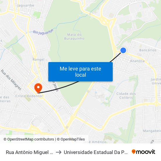 Rua Antônio Miguel Duarte, 42-52 to Universidade Estadual Da Paraíba - Campus V map