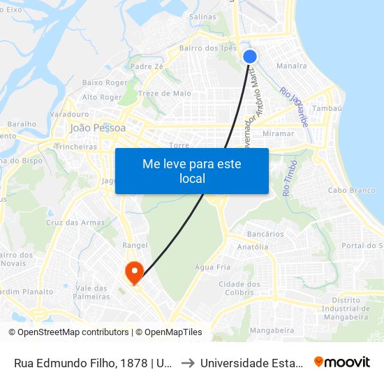 Rua Edmundo Filho, 1878 | Unidade De Policia Solidária Do São José to Universidade Estadual Da Paraíba - Campus V map