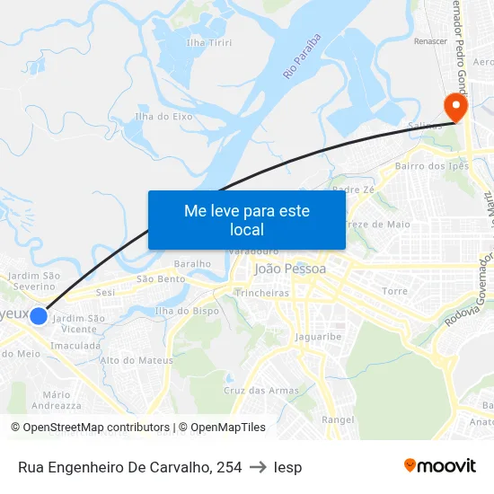 Rua Engenheiro De Carvalho, 254 to Iesp map