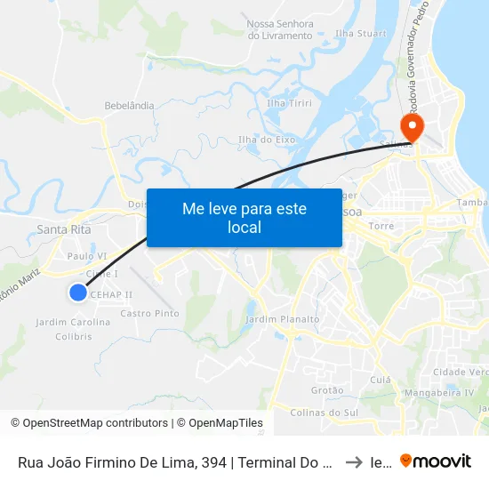 Rua João Firmino De Lima, 394 | Terminal Do Plano De Vida to Iesp map