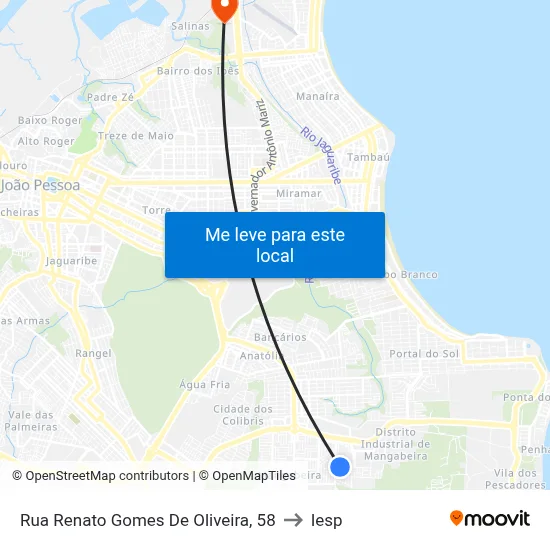 Rua Renato Gomes De Oliveira, 58 to Iesp map