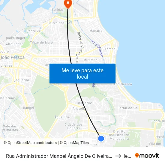 Rua Administrador Manoel Ângelo De Oliveira, 184 to Iesp map