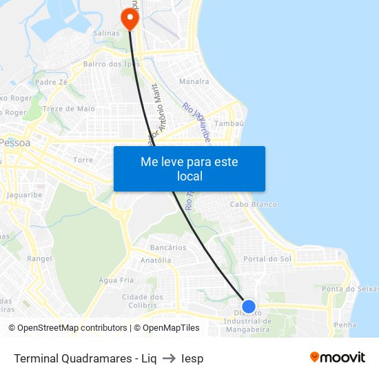 Terminal Quadramares - Liq to Iesp map