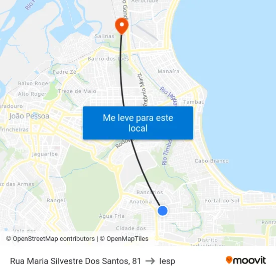 Rua Maria Silvestre Dos Santos, 81 to Iesp map
