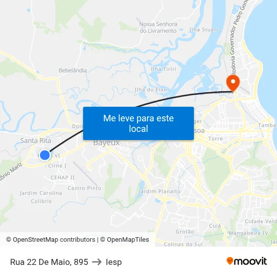 Rua 22 De Maio, 895 to Iesp map