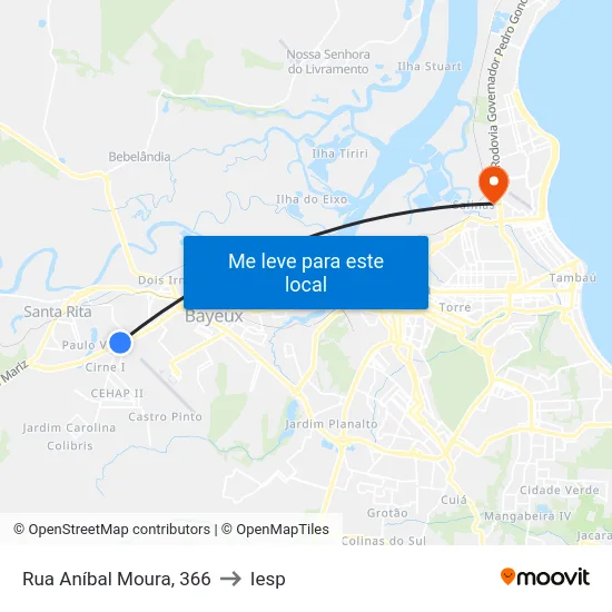 Rua Aníbal Moura, 366 to Iesp map