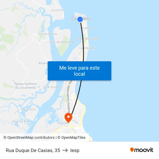 Rua Duque De Caxias, 35 to Iesp map