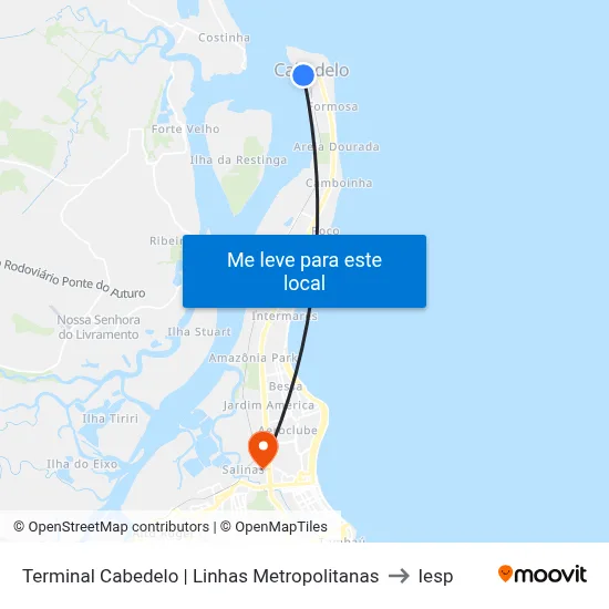 Terminal Cabedelo | Linhas Metropolitanas to Iesp map