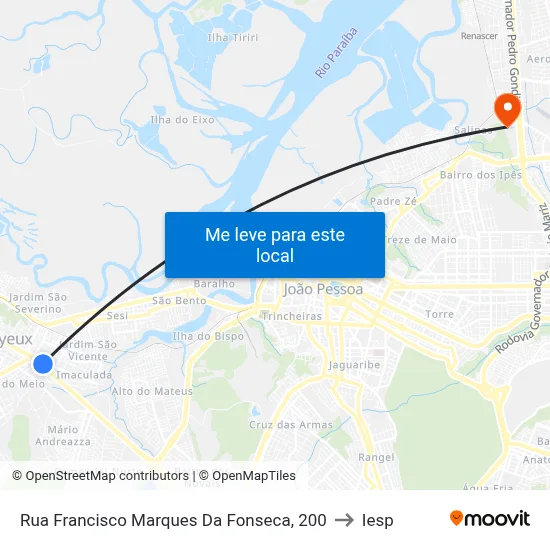 Rua Francisco Marques Da Fonseca, 200 to Iesp map