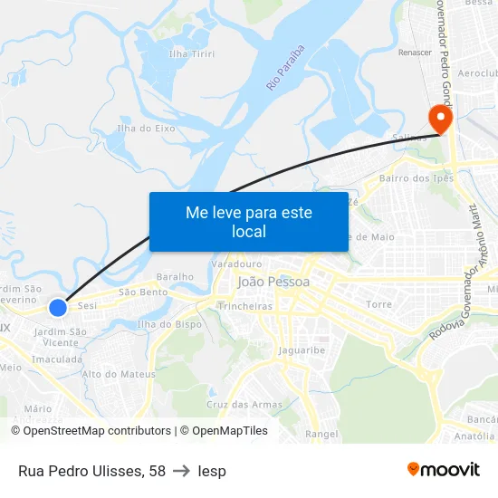 Rua Pedro Ulisses, 58 to Iesp map