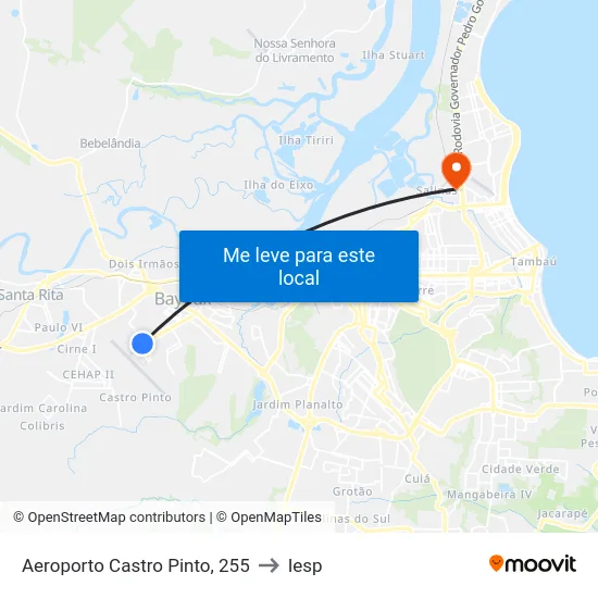 Aeroporto Castro Pinto, 255 to Iesp map